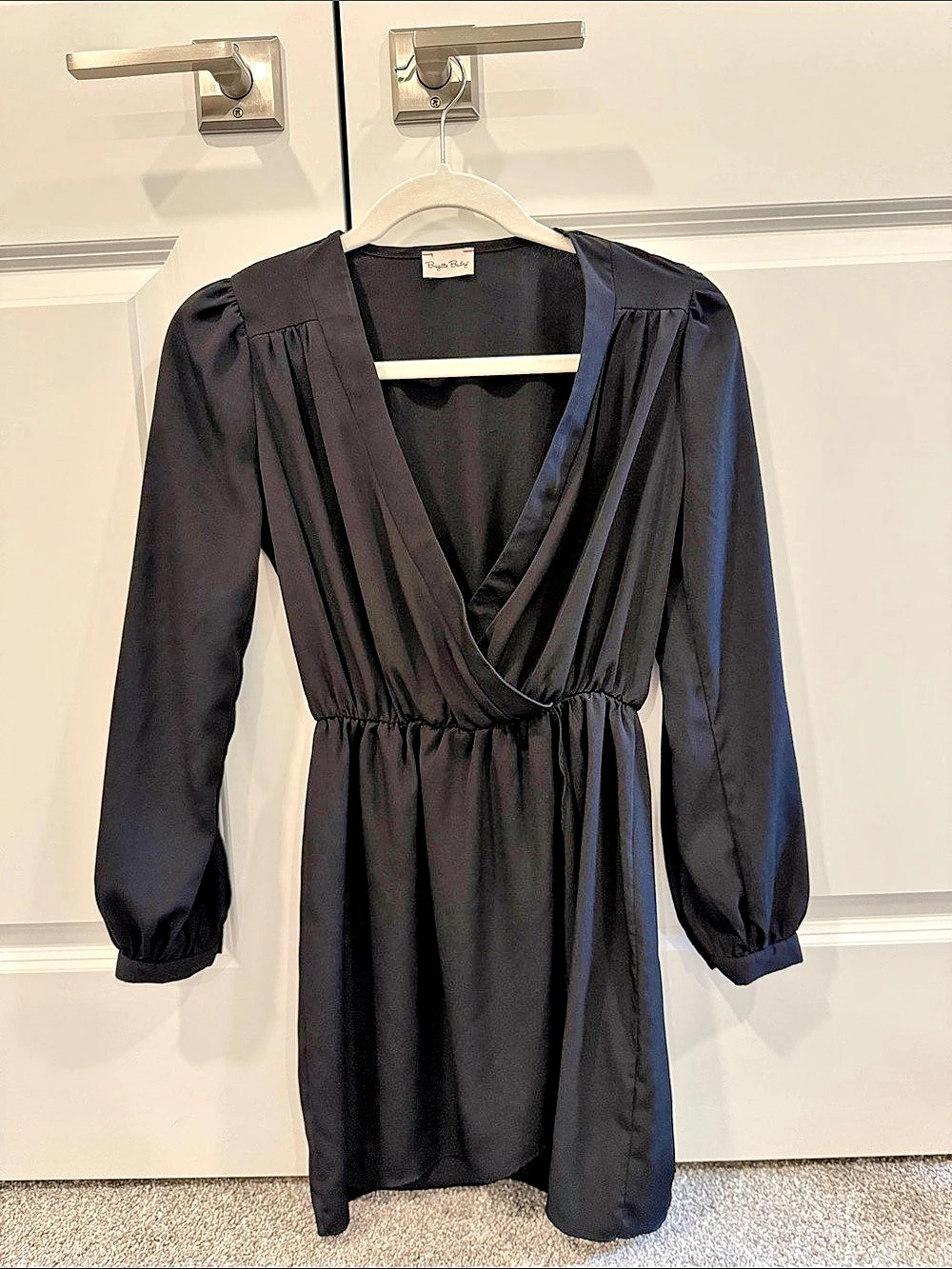 Brigitte Bailey Black Wrap Mini Dress Like New